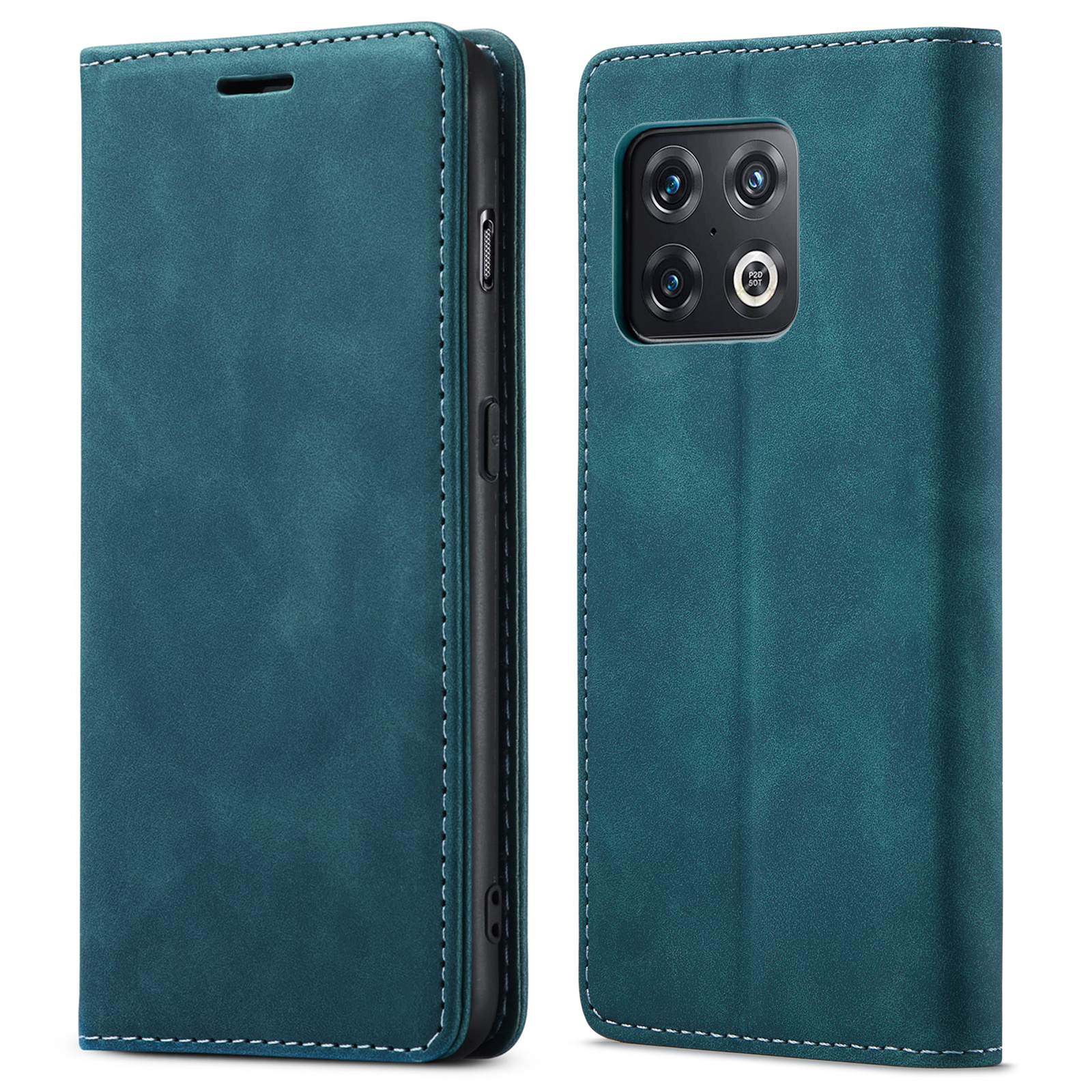 ProGuard OnePlus 10 Pro Wallet Hoesje Vintage Leder Blauw - Afbeelding 8
