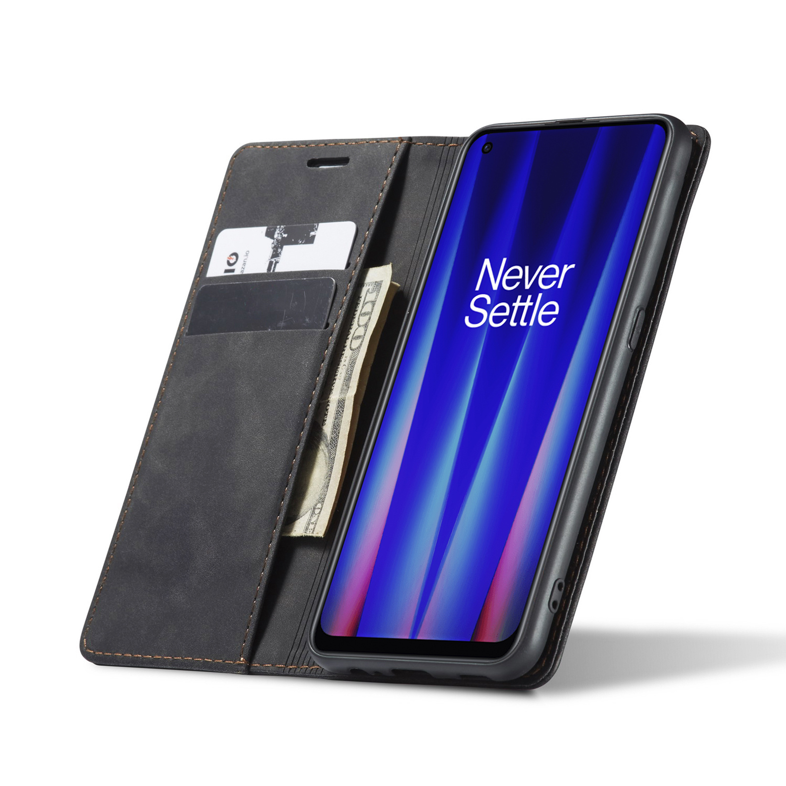 ProGuard OnePlus Nord CE 2 Wallet Hoesje Vintage Leder Zwart - Afbeelding 10