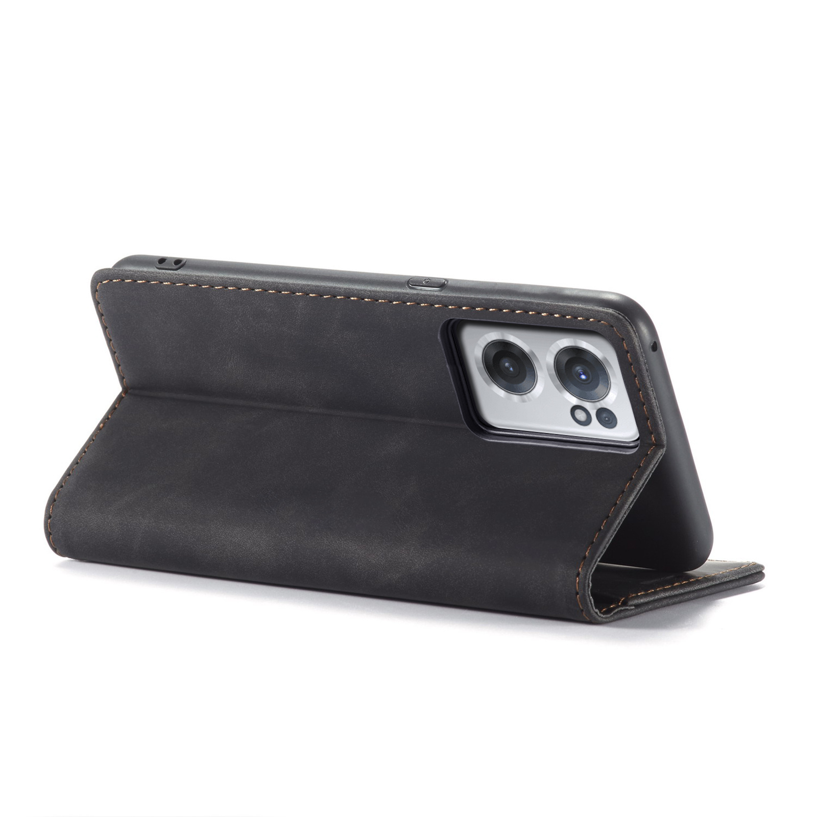 ProGuard OnePlus Nord CE 2 Wallet Hoesje Vintage Leder Zwart - Afbeelding 2