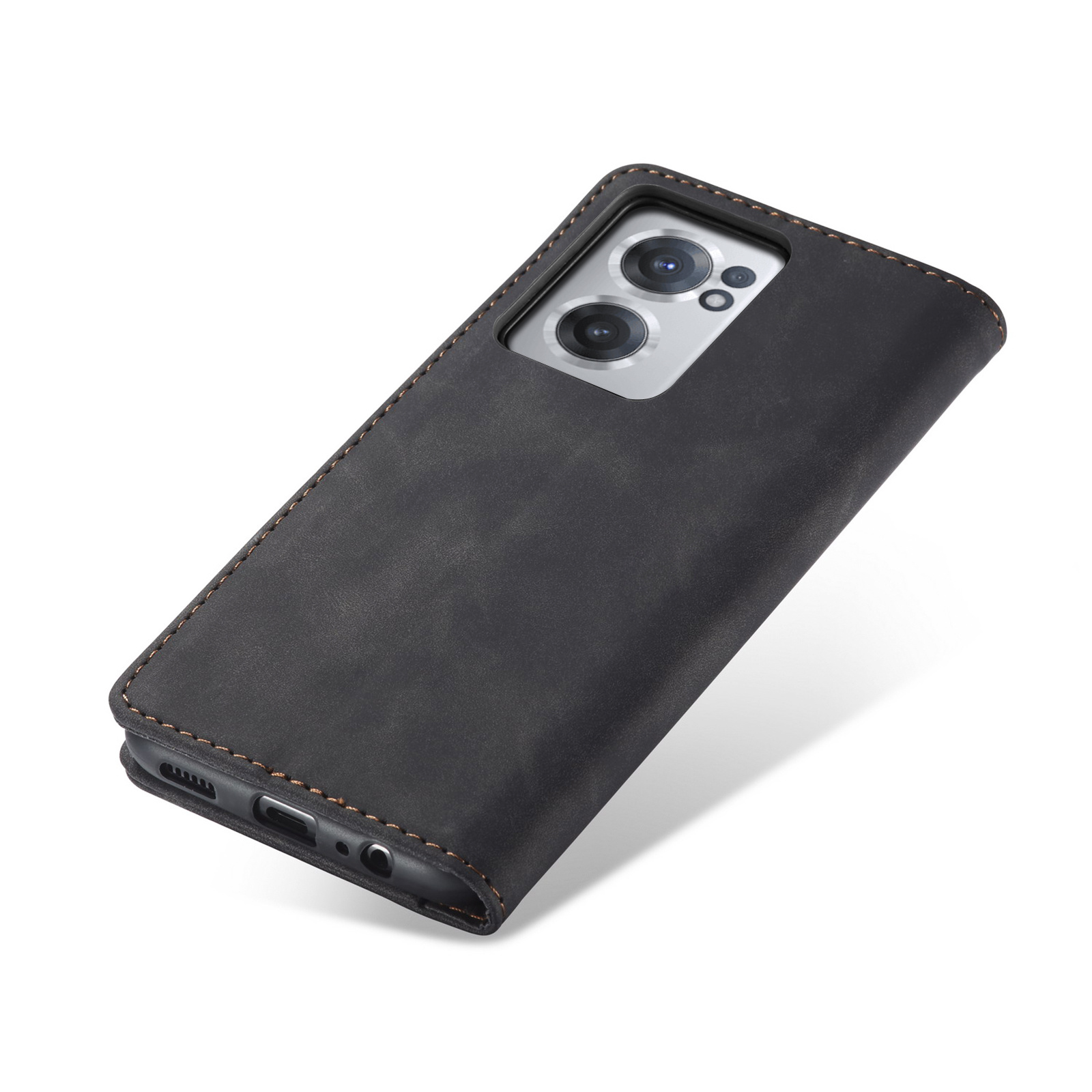 ProGuard OnePlus Nord CE 2 Wallet Hoesje Vintage Leder Zwart - Afbeelding 4