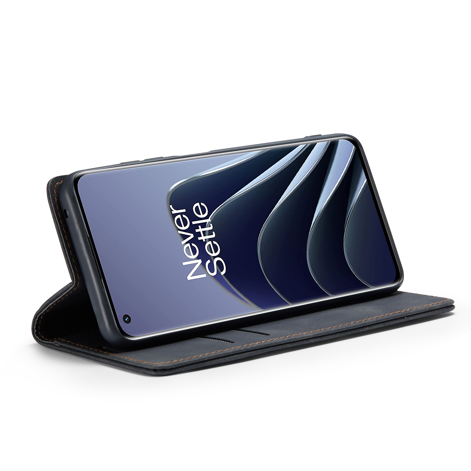 ProGuard OnePlus 10 Pro Wallet Hoesje Vintage Leder Zwart - Afbeelding 2