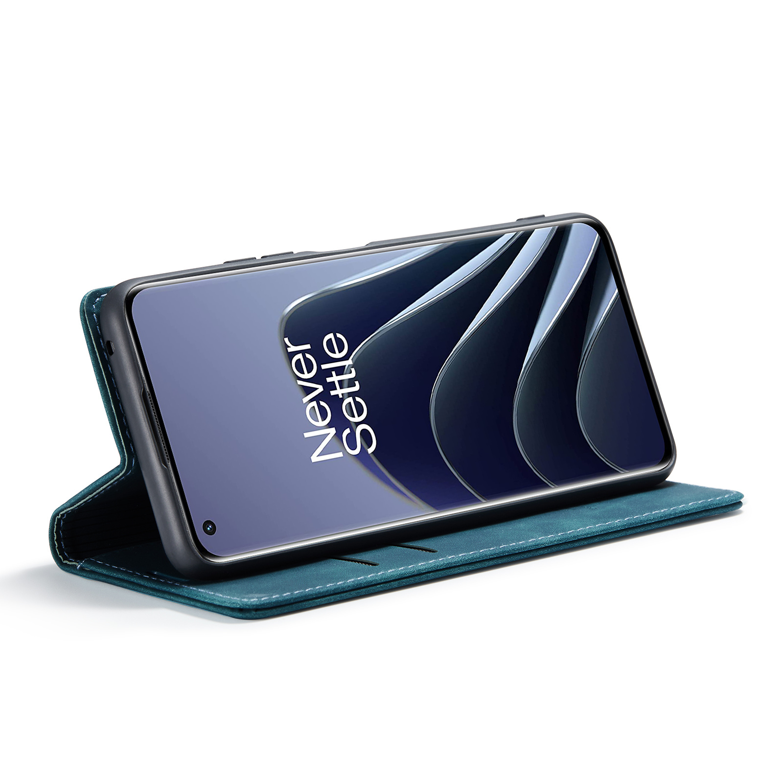 ProGuard OnePlus 10 Pro Wallet Hoesje Vintage Leder Blauw - Afbeelding 2