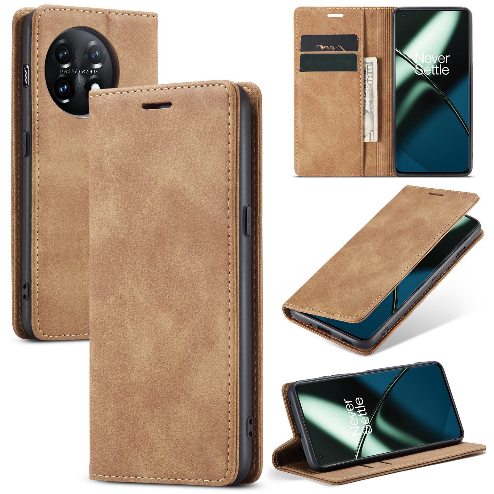 ProGuard OnePlus 11 Wallet Hoesje Vintage Leder Bruin - Afbeelding 7
