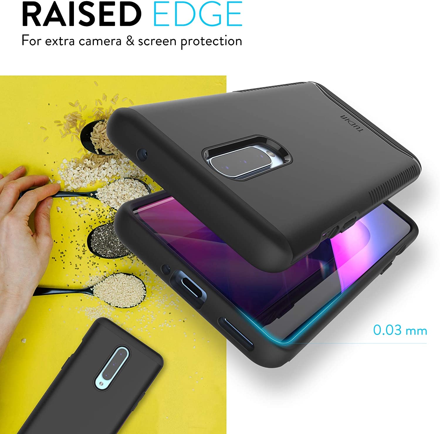 Tudia OnePlus 8 Hoesje Merge Zwart - Afbeelding 2