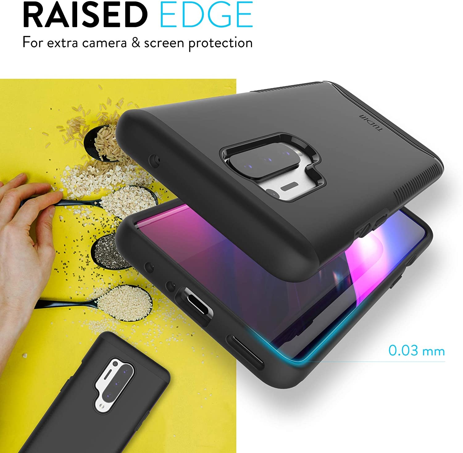 Tudia OnePlus 8 Pro Hoesje Merge Zwart - Afbeelding 2