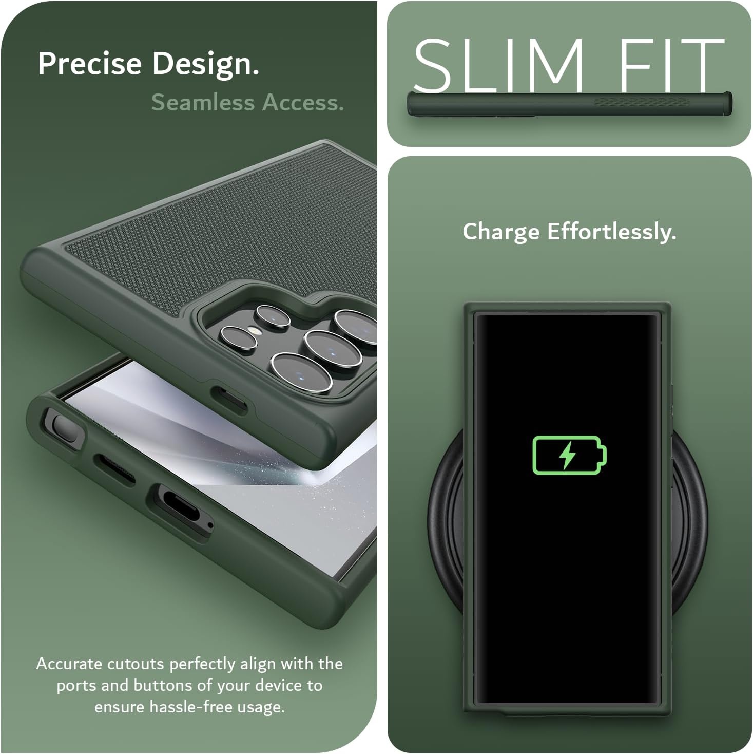 Tudia Tudia Galaxy S24 Ultra Hoesje MergeGrip Donker Groen - Afbeelding 5