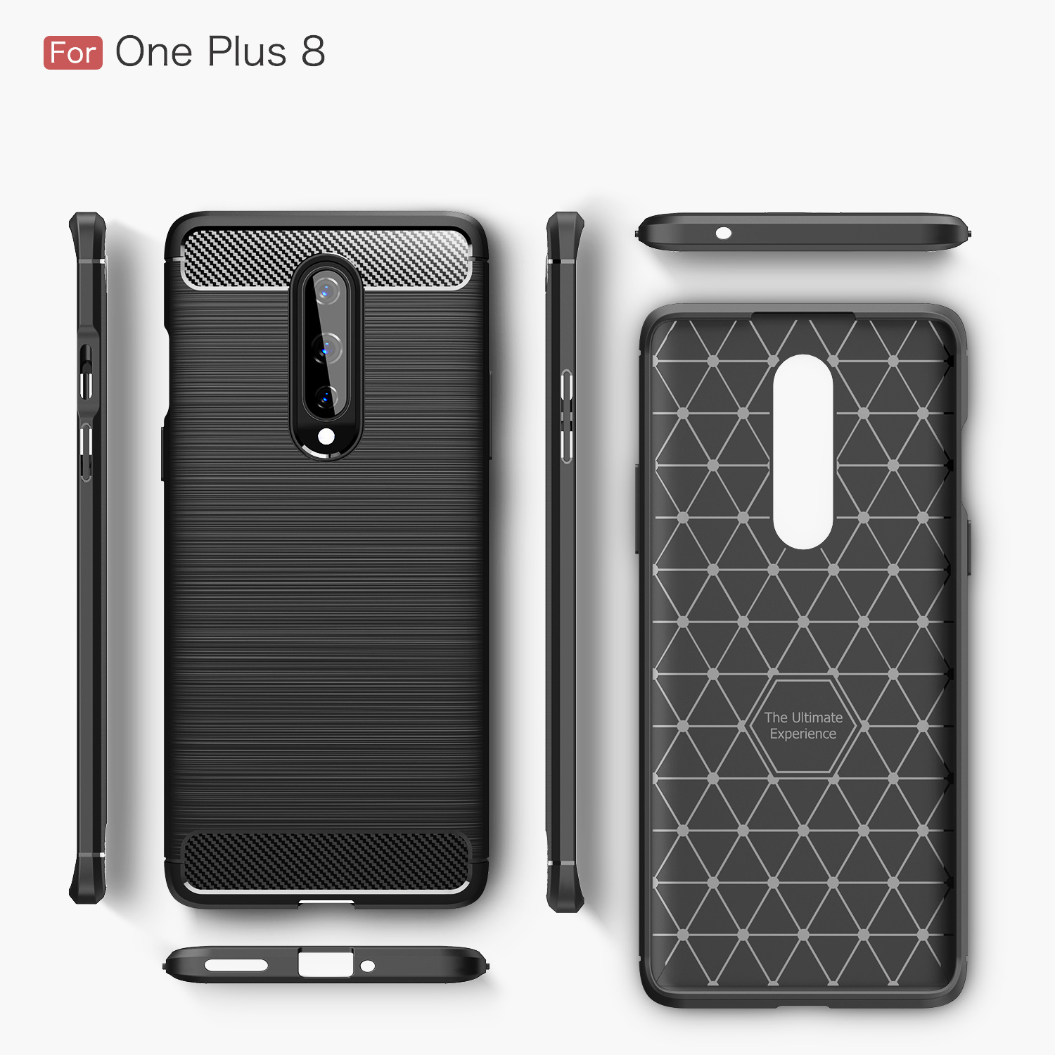 ProGuard OnePlus 8 Hoesje Brushed Carbon Blauw - Afbeelding 2