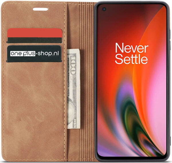 ProGuard OnePlus Nord 2 Wallet Hoesje Vintage Leder Beige