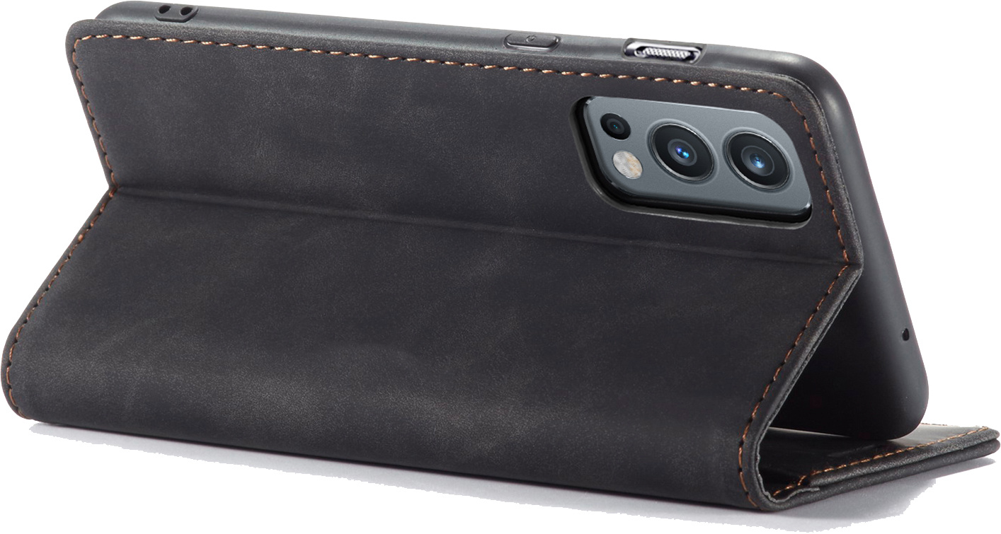 ProGuard OnePlus Nord 2 Wallet Hoesje Vintage Leder Zwart - Afbeelding 4