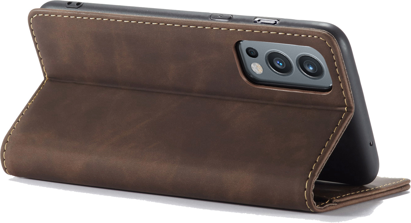 ProGuard OnePlus Nord 2 Wallet Hoesje Vintage Leder Bruin - Afbeelding 5