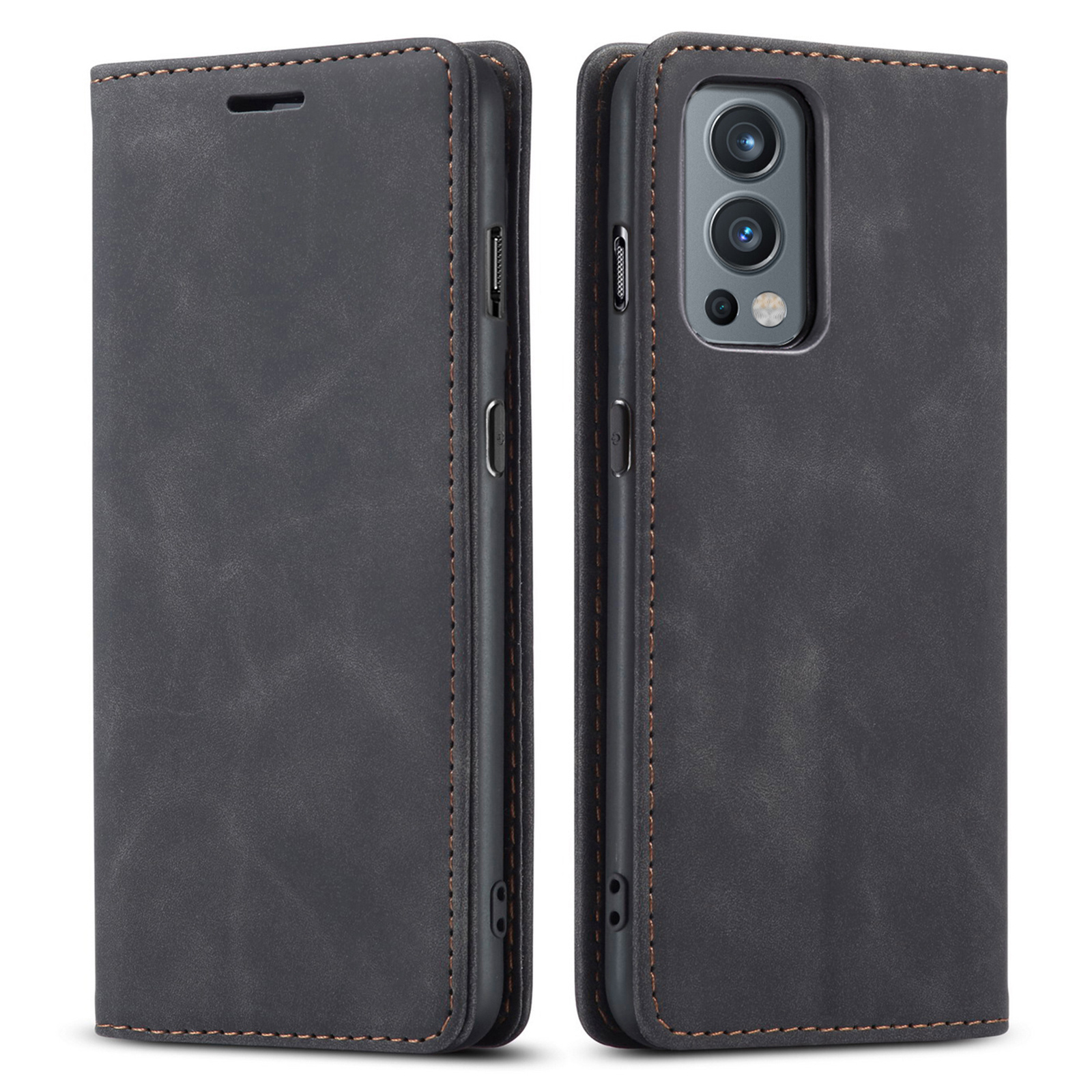 ProGuard OnePlus Nord 2 Wallet Hoesje Vintage Leder Zwart - Afbeelding 3