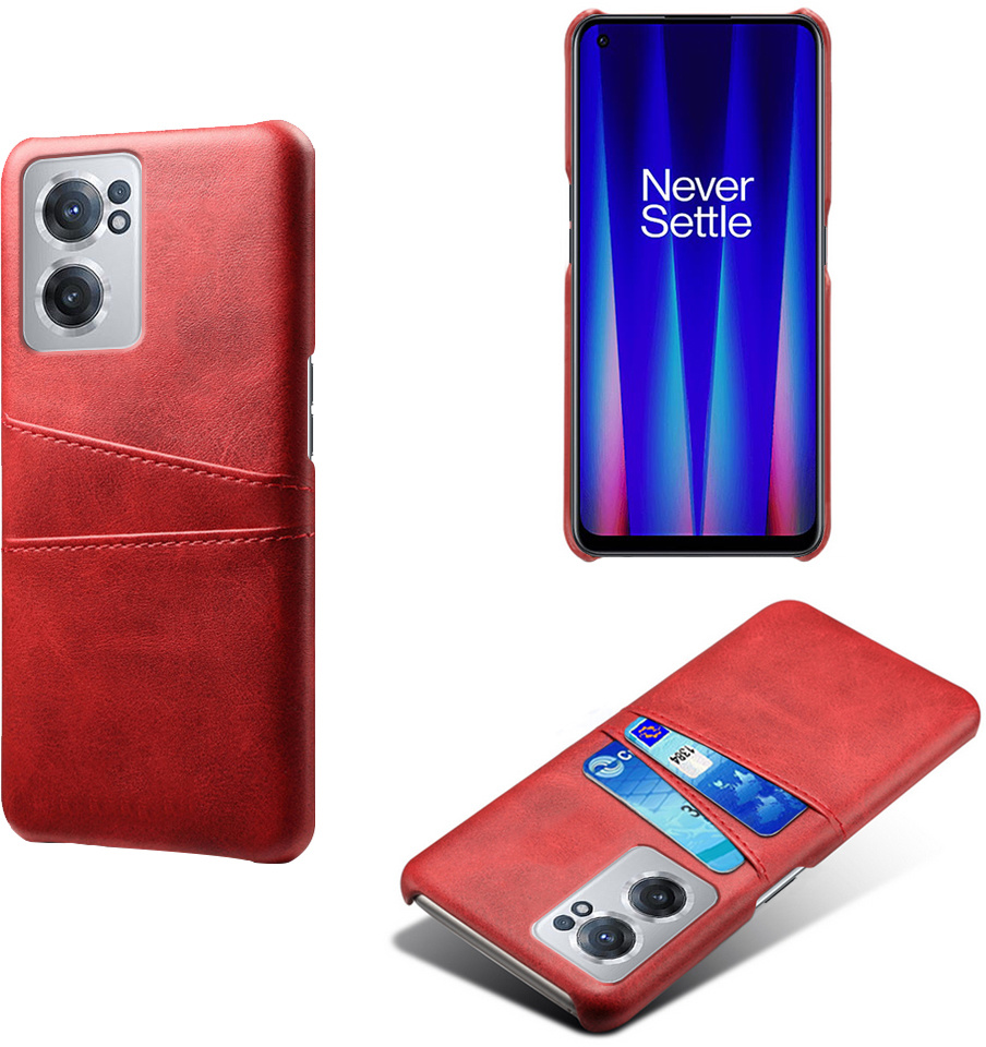 ProGuard OnePlus Nord CE 2 Hoesje Slim Leder Kaarthouder Rood - Afbeelding 5