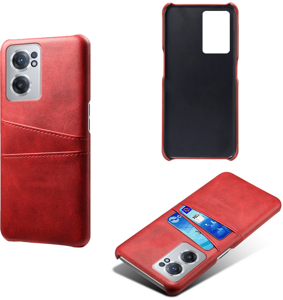 ProGuard OnePlus Nord CE 2 Hoesje Slim Leder Kaarthouder Rood - Afbeelding 2