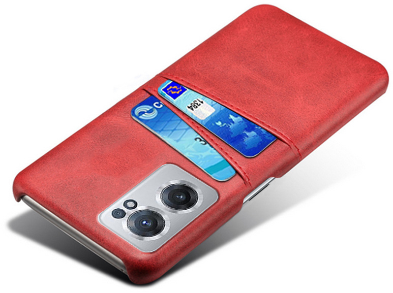 ProGuard OnePlus Nord CE 2 Hoesje Slim Leder Kaarthouder Rood - Afbeelding 3