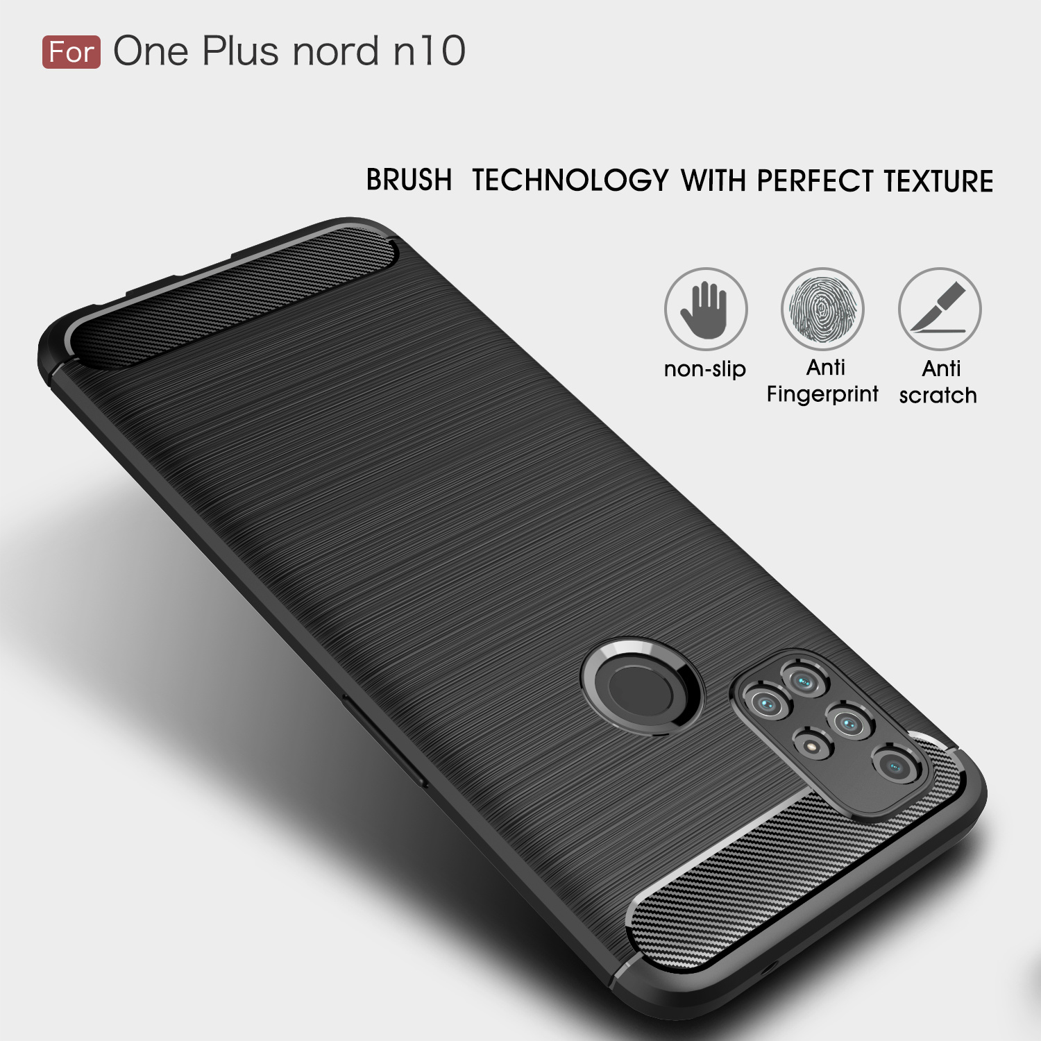 ProGuard OnePlus Nord N10 5G Hoesje Brushed Carbon Zwart - Afbeelding 3