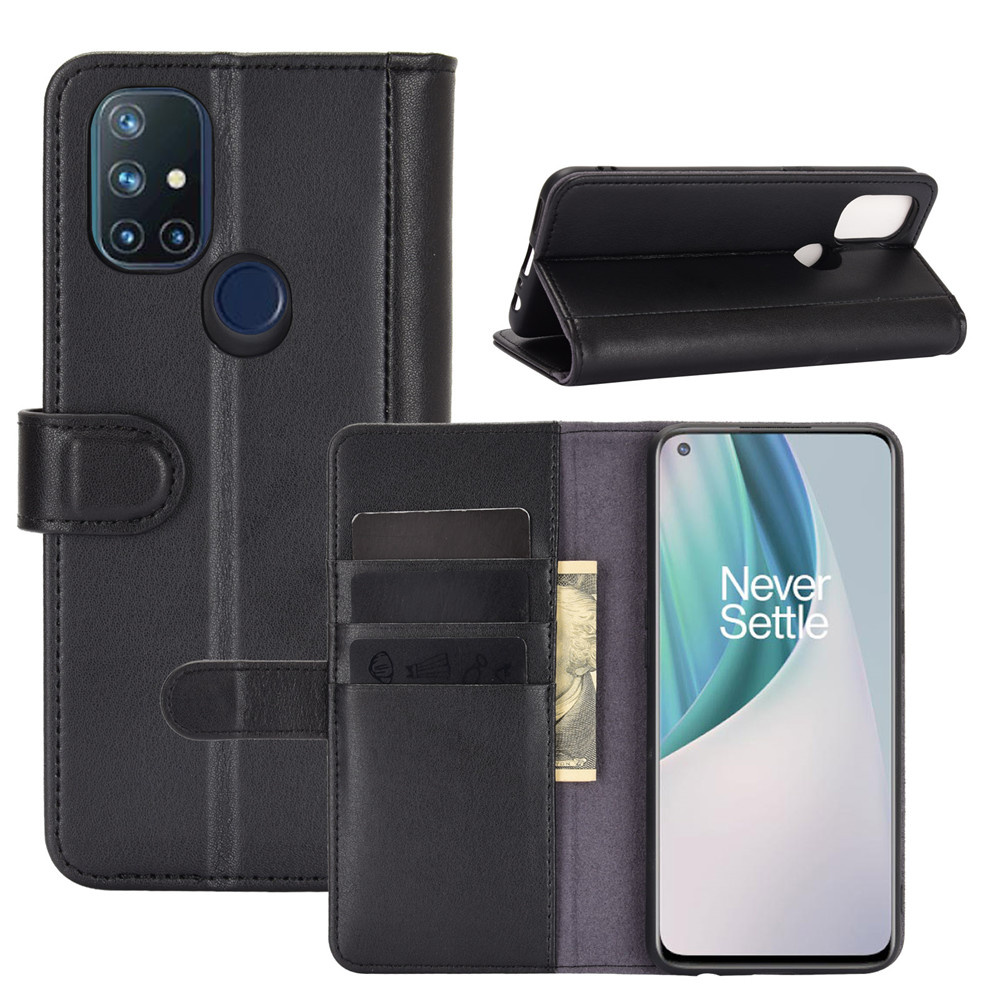 ProGuard OnePlus Nord N10 5G Wallet Hoesje Echt Leder Zwart