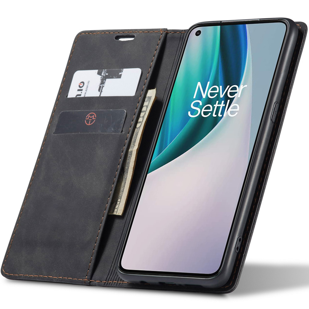 ProGuard OnePlus Nord N10 5G Wallet Hoesje Vintage Leder Zwart