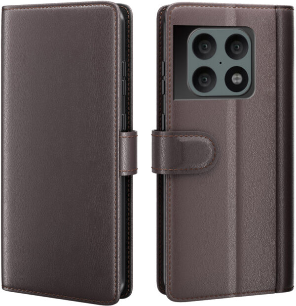 ProGuard OnePlus 10 Pro Wallet Hoesje Echt Leder Bruin