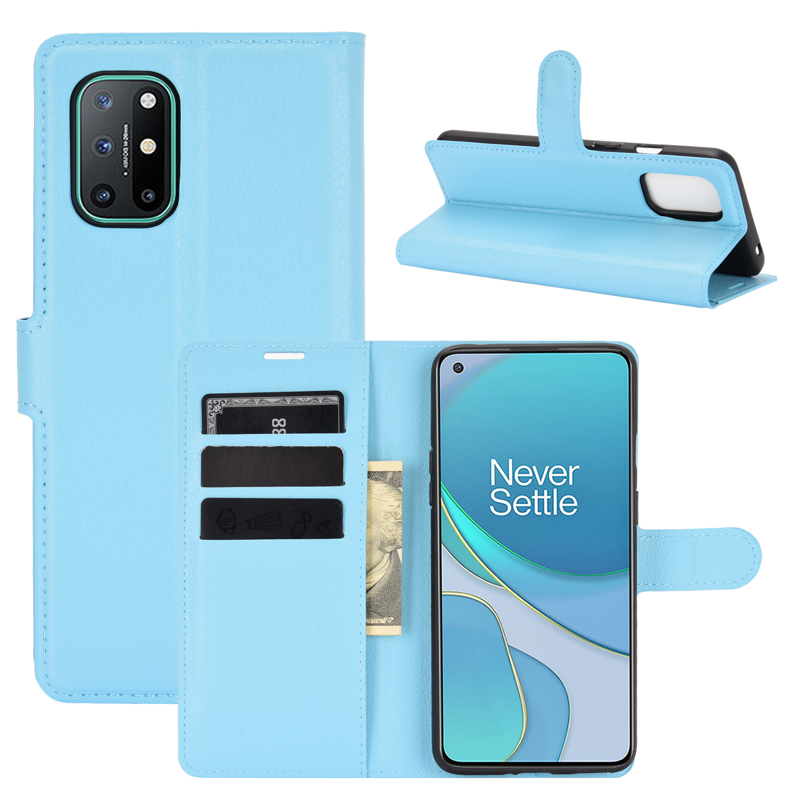 ProGuard OnePlus 8T Wallet Flip Case Blauw - Afbeelding 2