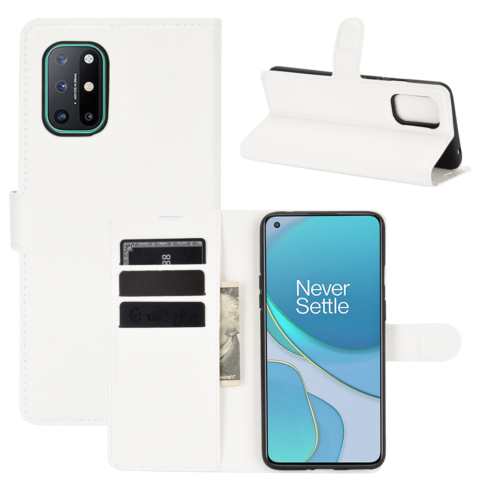 ProGuard OnePlus 8T Wallet Flip Case Wit - Afbeelding 2