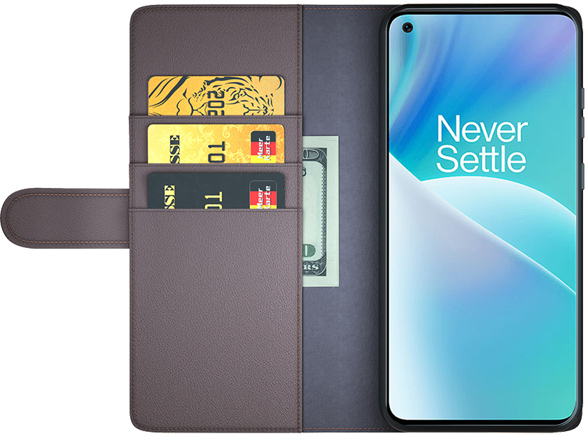 ProGuard OnePlus Nord 2T Wallet Hoesje Echt Leder Bruin - Afbeelding 2