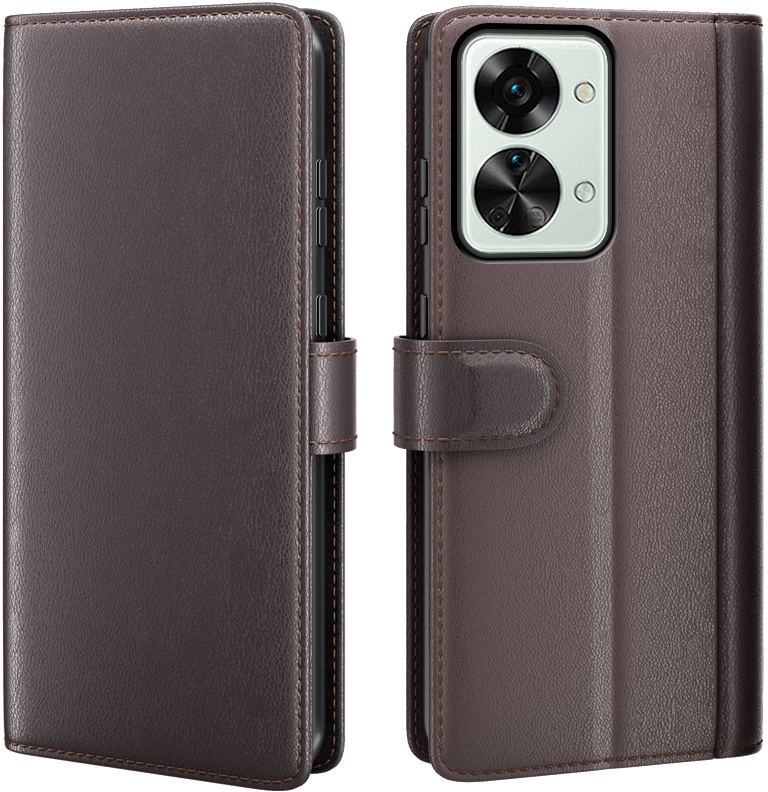 ProGuard OnePlus Nord 2T Wallet Hoesje Echt Leder Bruin