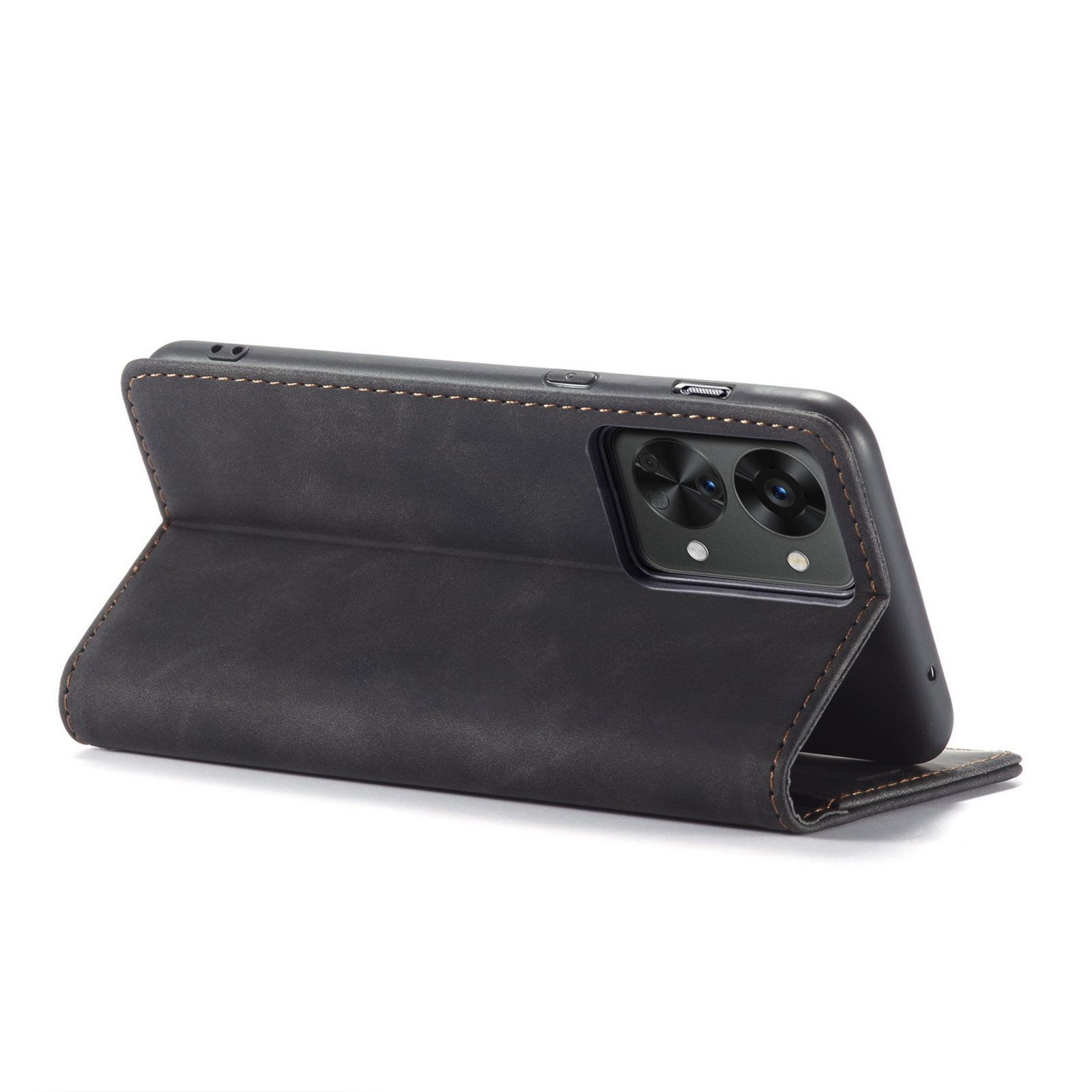 ProGuard OnePlus Nord 2T Wallet Hoesje Vintage Leder Zwart - Afbeelding 3