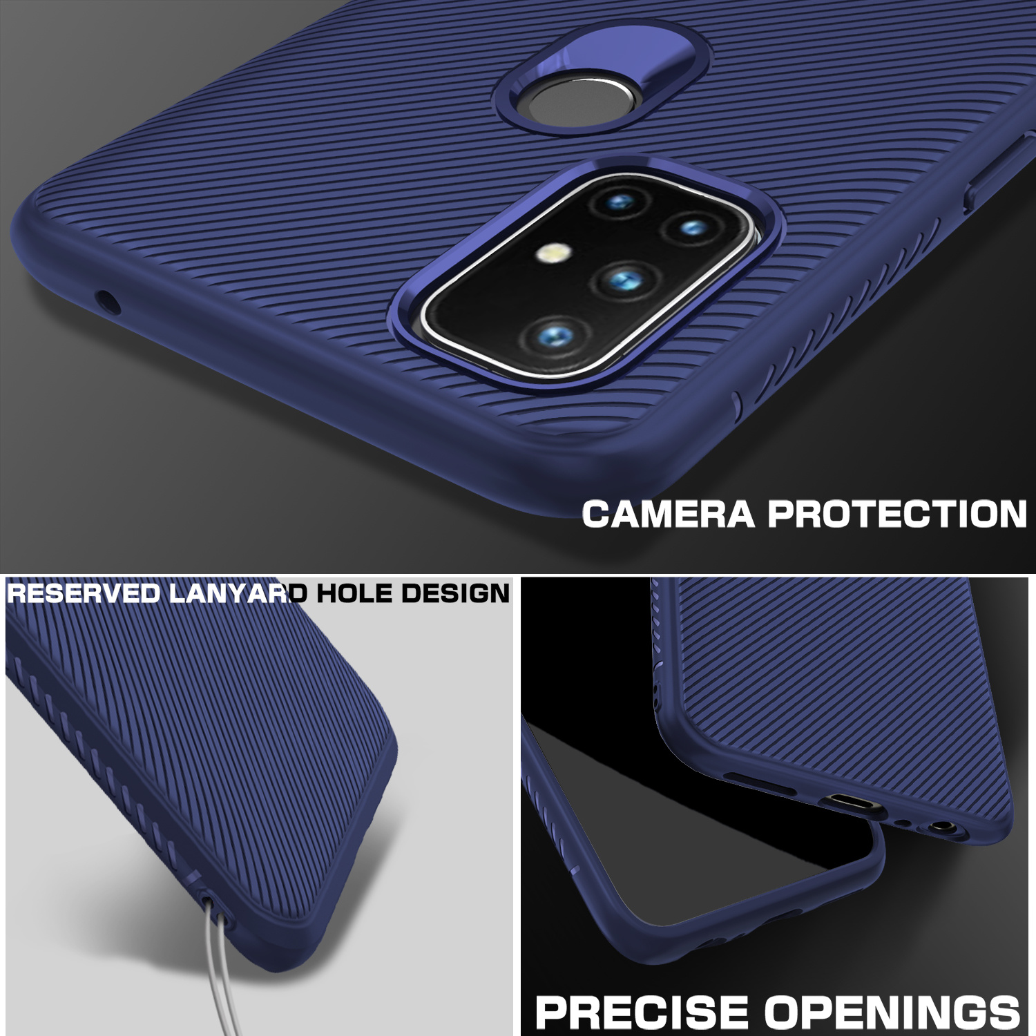 ProGuard OnePlus Nord N10 5G Hoesje TPU GripLine Blauw - Afbeelding 5