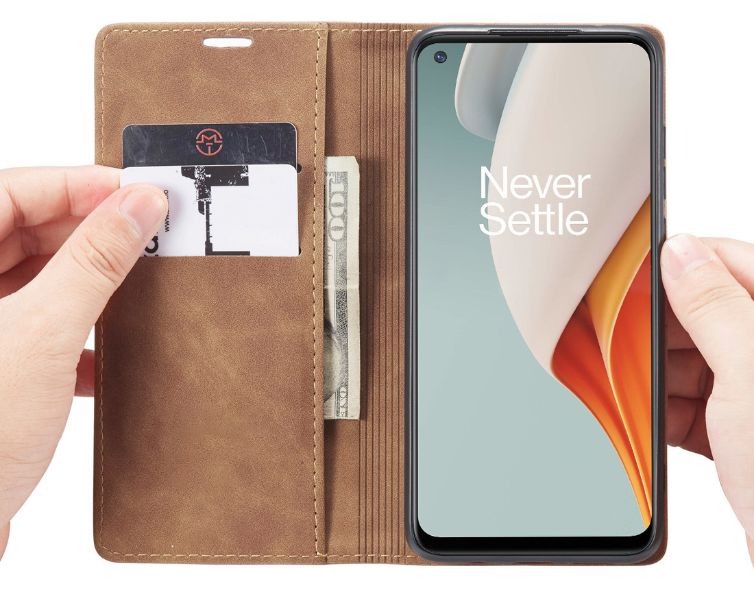 ProGuard OnePlus Nord N100 Wallet Hoesje Vintage Leder Beige - Afbeelding 9