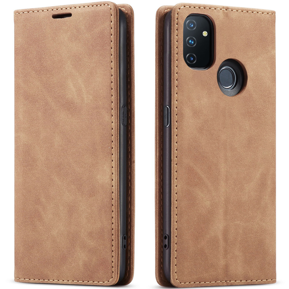 ProGuard OnePlus Nord N100 Wallet Hoesje Vintage Leder Beige - Afbeelding 3