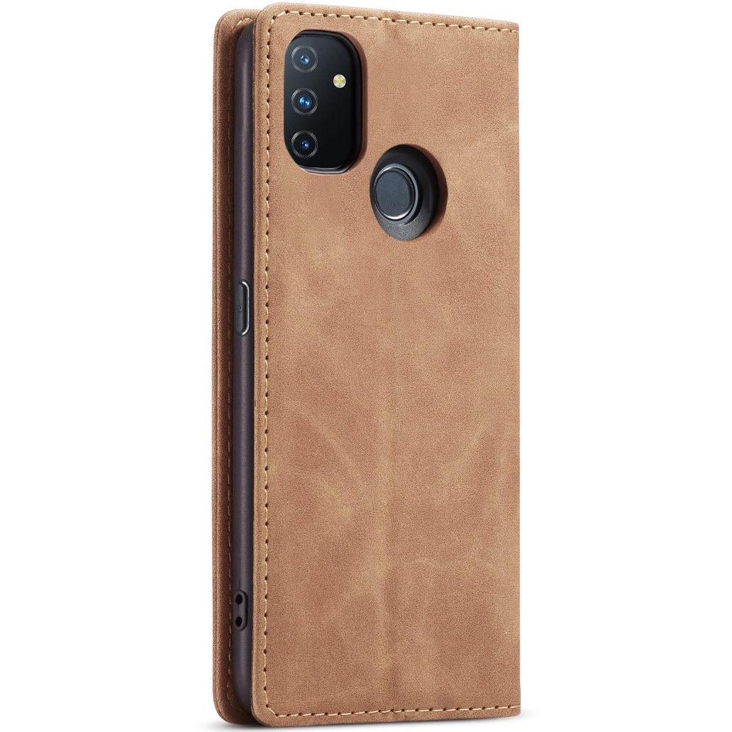 ProGuard OnePlus Nord N100 Wallet Hoesje Vintage Leder Beige - Afbeelding 7