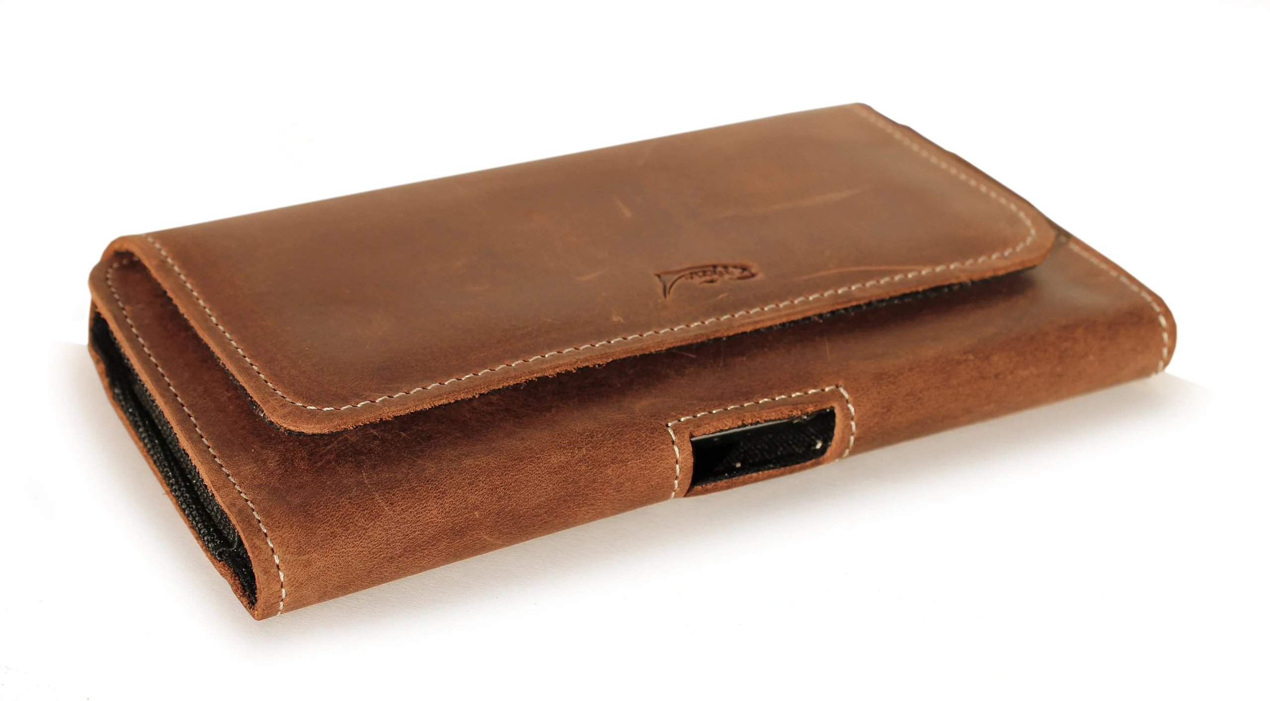 LURESKO FREYA XL Lederen Smartphone Riem Houder Bruin Vintage Leder - Afbeelding 8