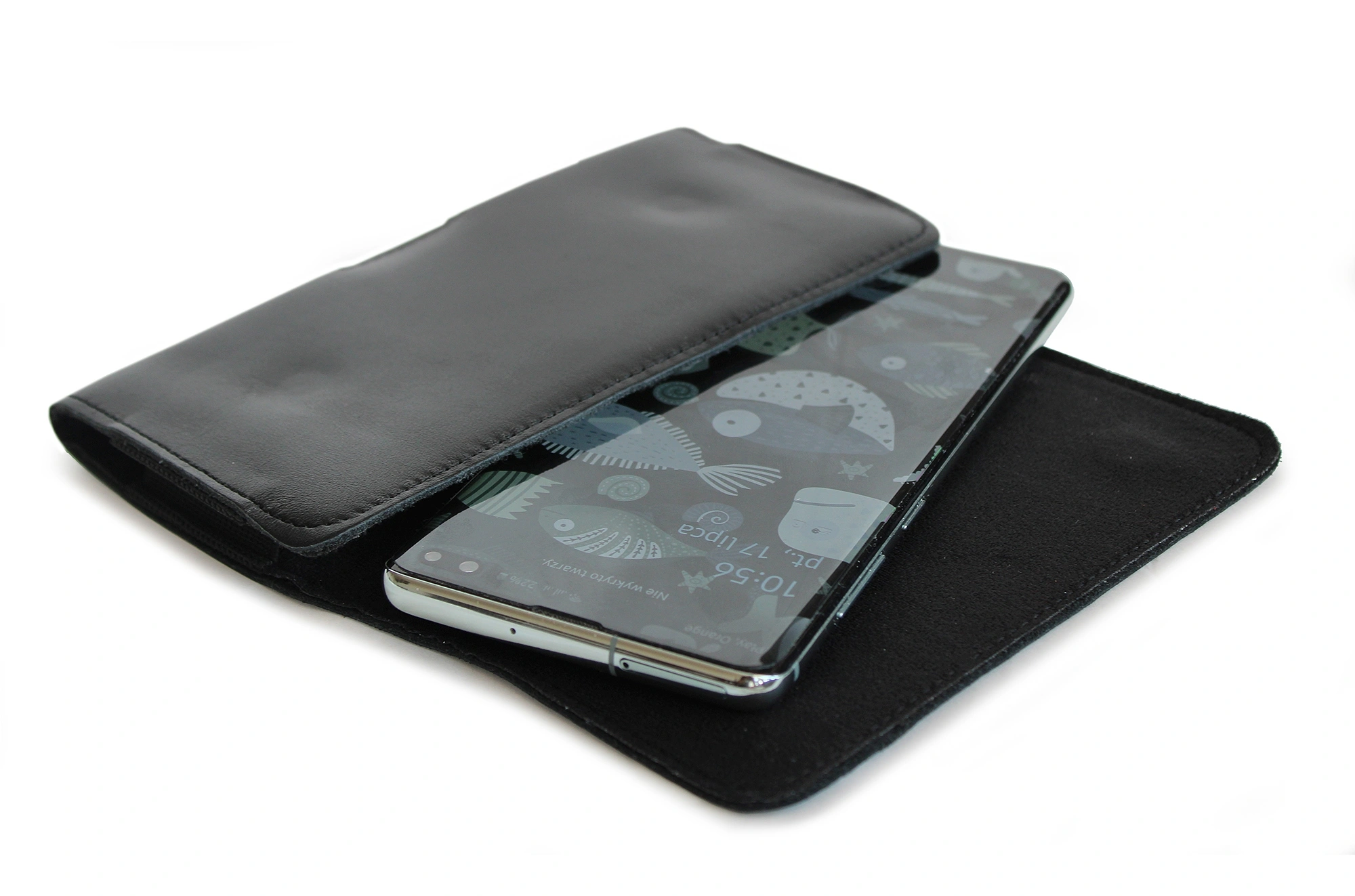 LURESKO FREYA XL Lederen Smartphone Riem Houder Glad Zwart Leder - Afbeelding 12