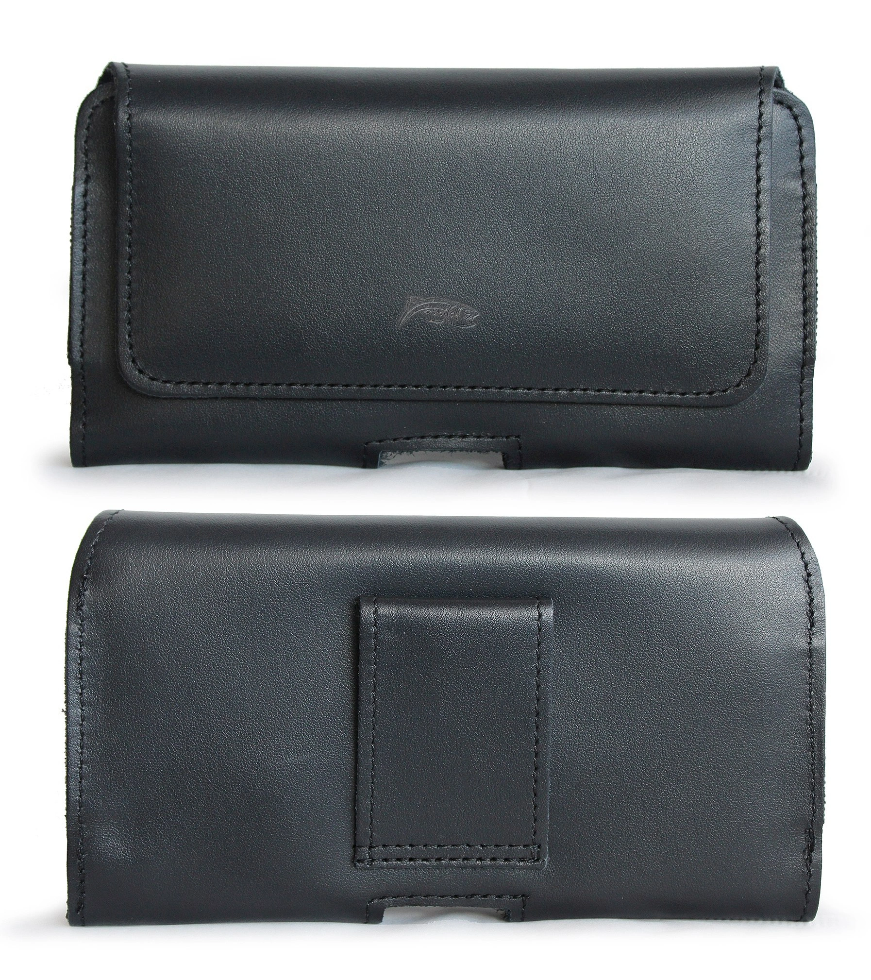 LURESKO FREYA XL Lederen Smartphone Riem Houder Glad Zwart Leder - Afbeelding 2