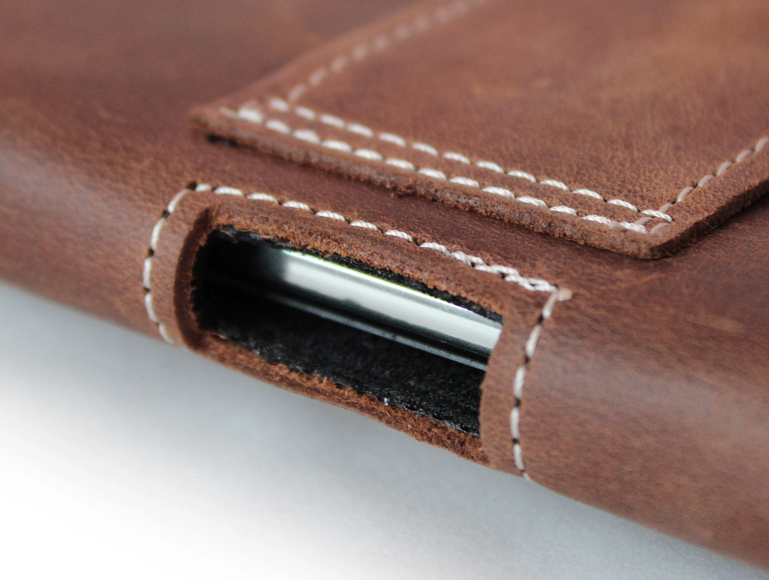 LURESKO FREYA XL Lederen Smartphone Riem Houder Bruin Vintage Leder - Afbeelding 3