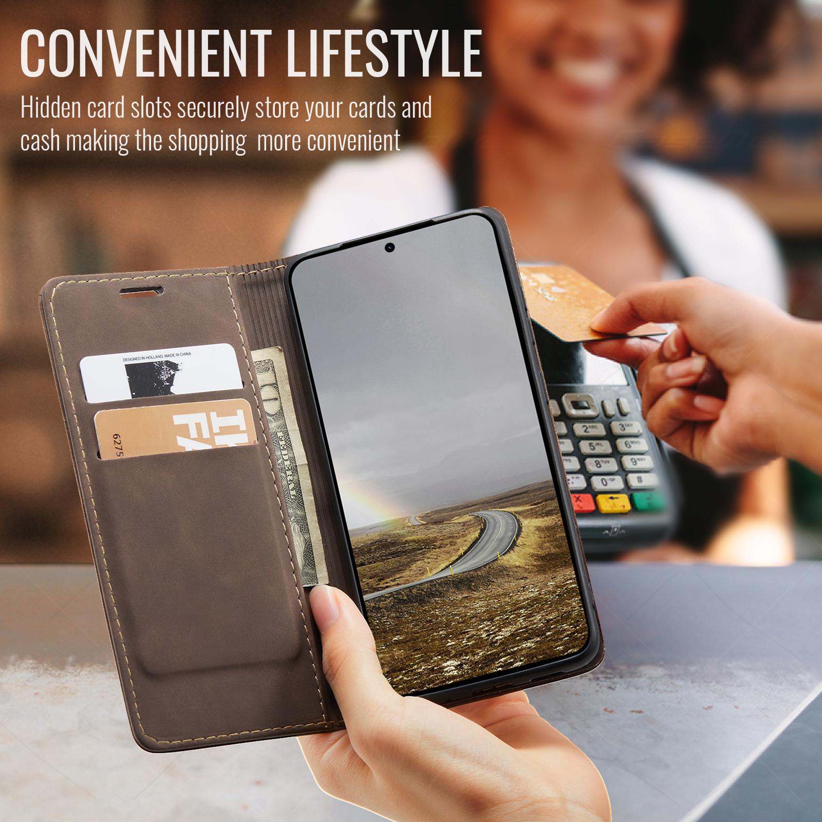 ProGuard OnePlus Nord CE5 Wallet Hoesje Vintage Bruin - Afbeelding 4