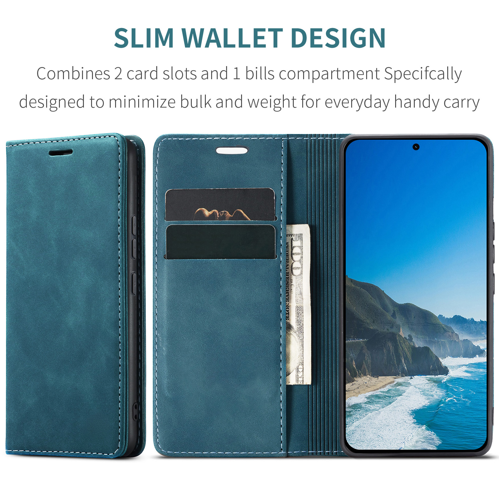 ProGuard OnePlus Nord CE5 Wallet Hoesje Vintage Blauw - Afbeelding 3