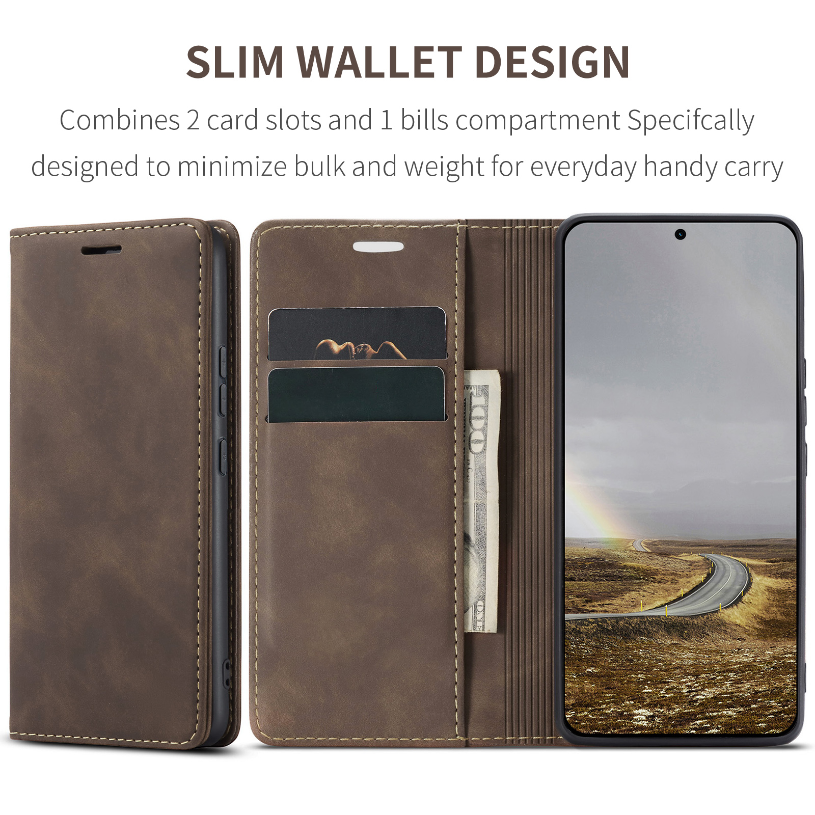 ProGuard OnePlus Nord CE5 Wallet Hoesje Vintage Bruin - Afbeelding 5
