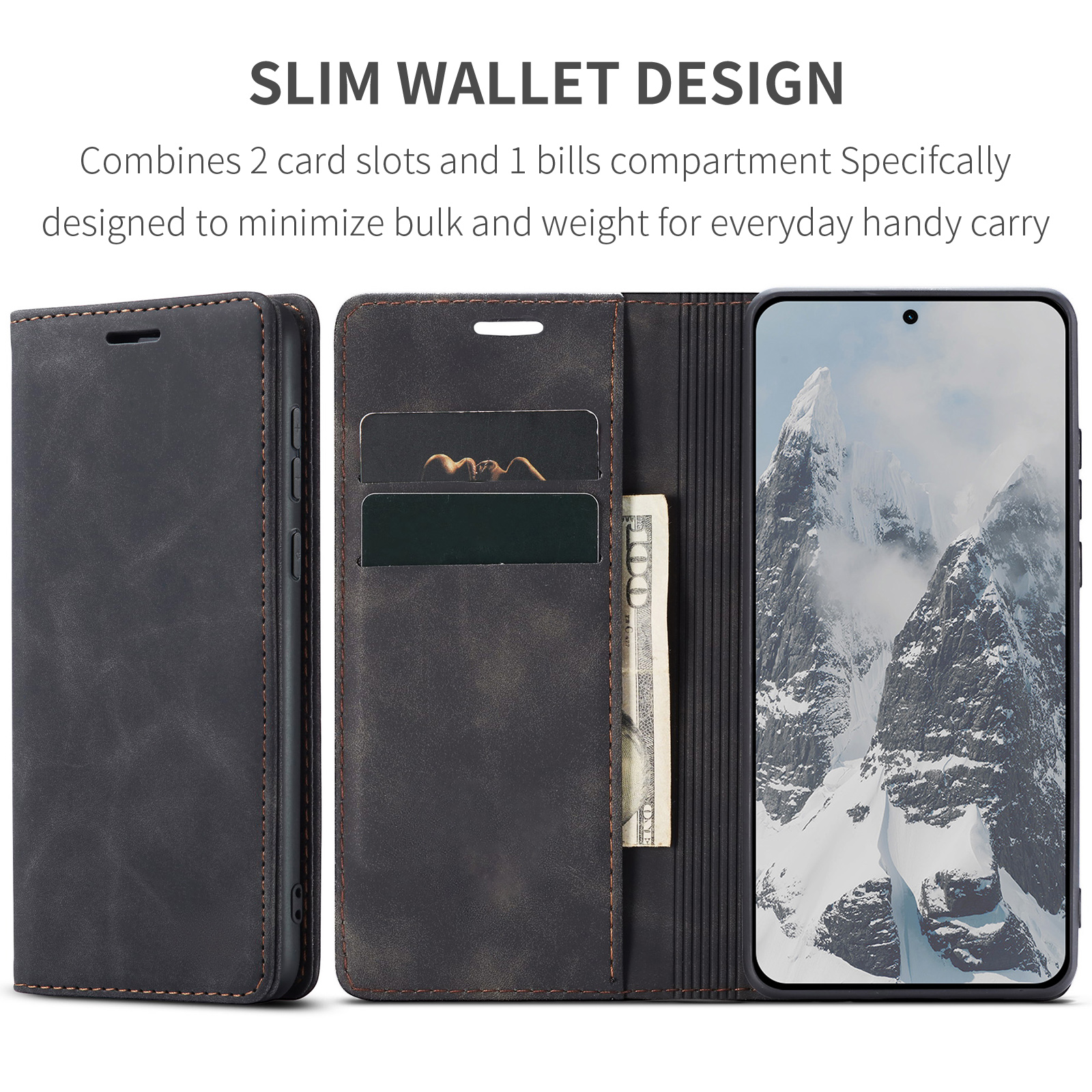 ProGuard OnePlus Nord 5 Wallet Hoesje Vintage Zwart - Afbeelding 2