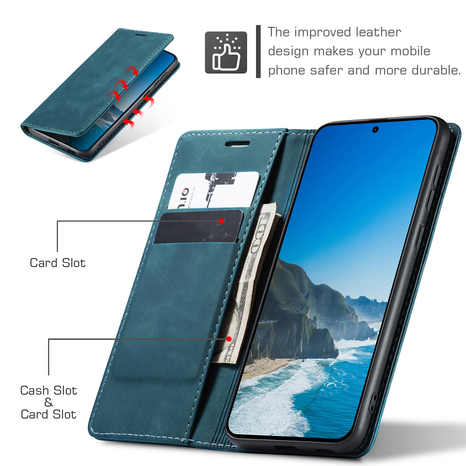 ProGuard OnePlus Nord CE5 Wallet Hoesje Vintage Blauw - Afbeelding 5