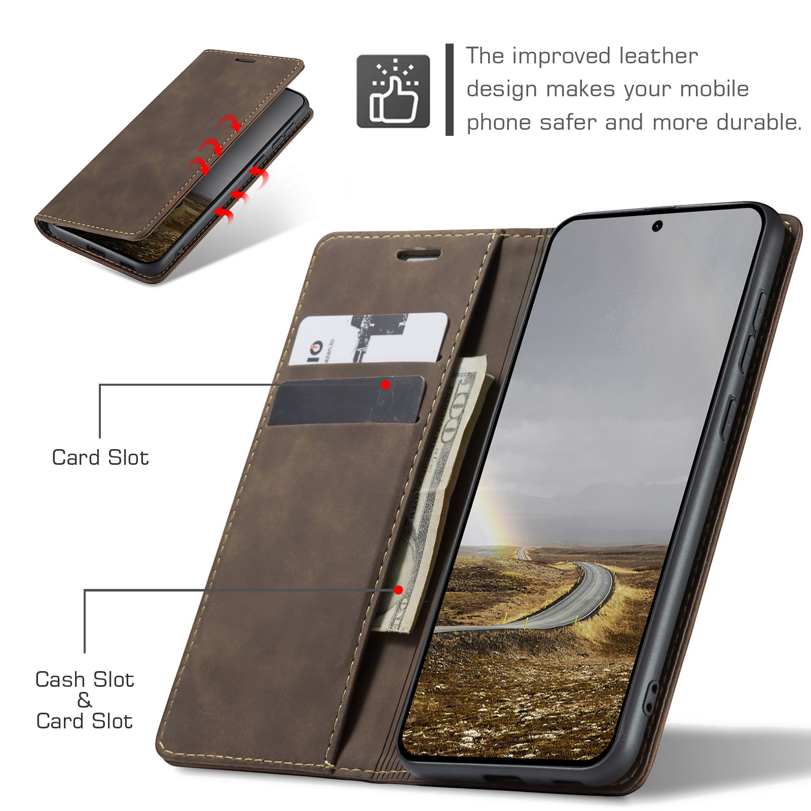 ProGuard OnePlus Nord 5 Wallet Hoesje Vintage Bruin - Afbeelding 6