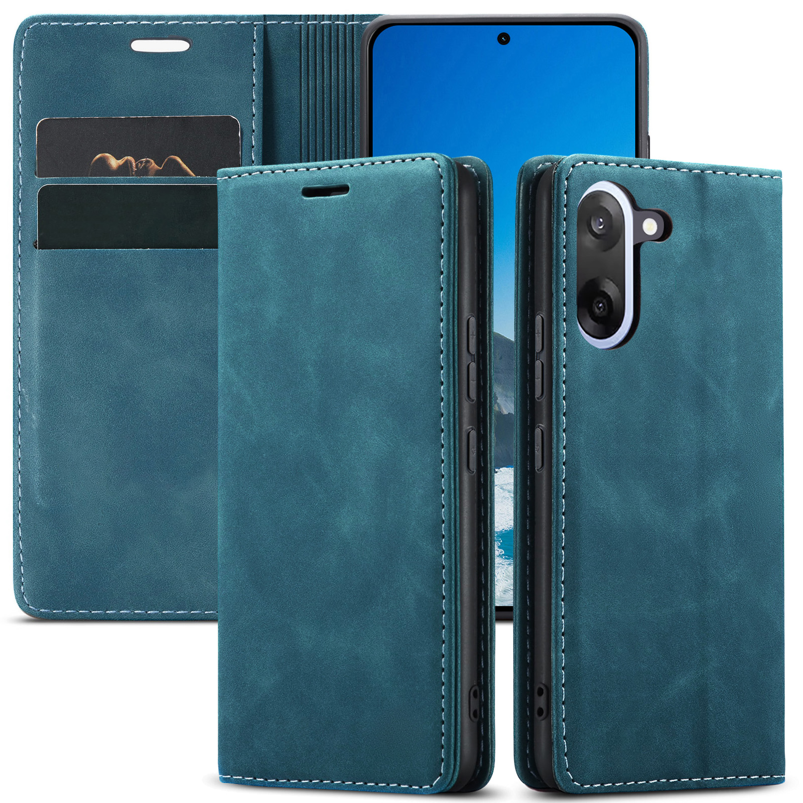 ProGuard OnePlus Nord CE5 Wallet Hoesje Vintage Blauw - Afbeelding 2