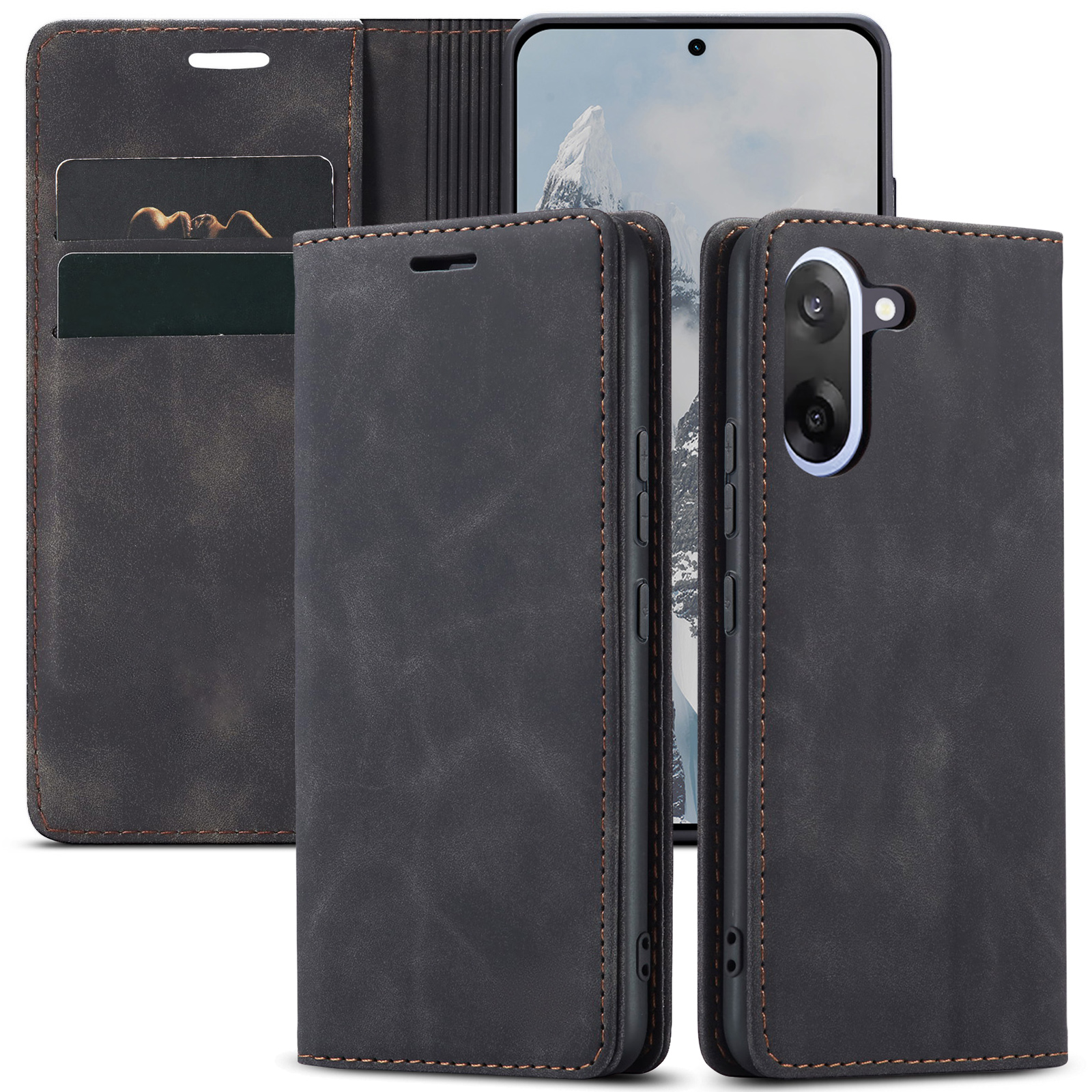 ProGuard OnePlus Nord CE5 Wallet Hoesje Vintage Zwart - Afbeelding 7