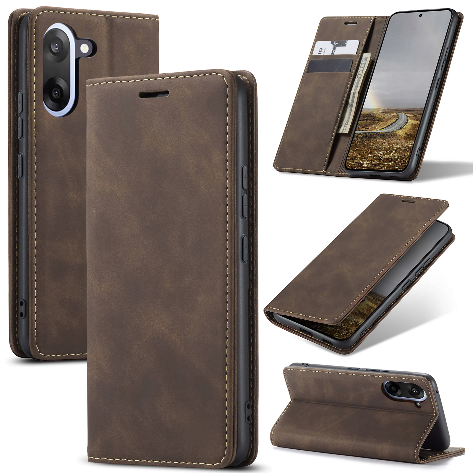 ProGuard OnePlus Nord CE5 Wallet Hoesje Vintage Bruin - Afbeelding 3