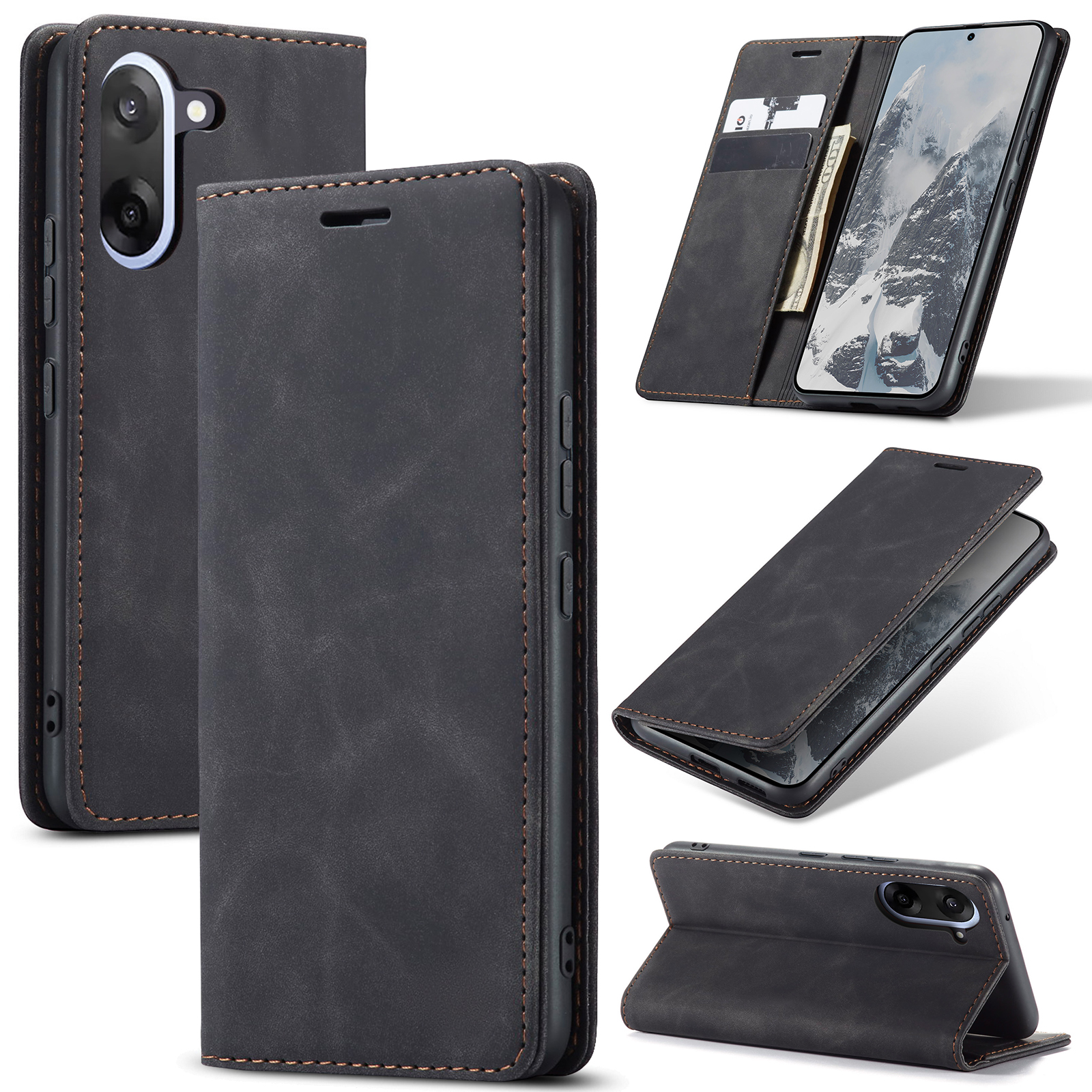 ProGuard OnePlus Nord CE5 Wallet Hoesje Vintage Zwart - Afbeelding 6