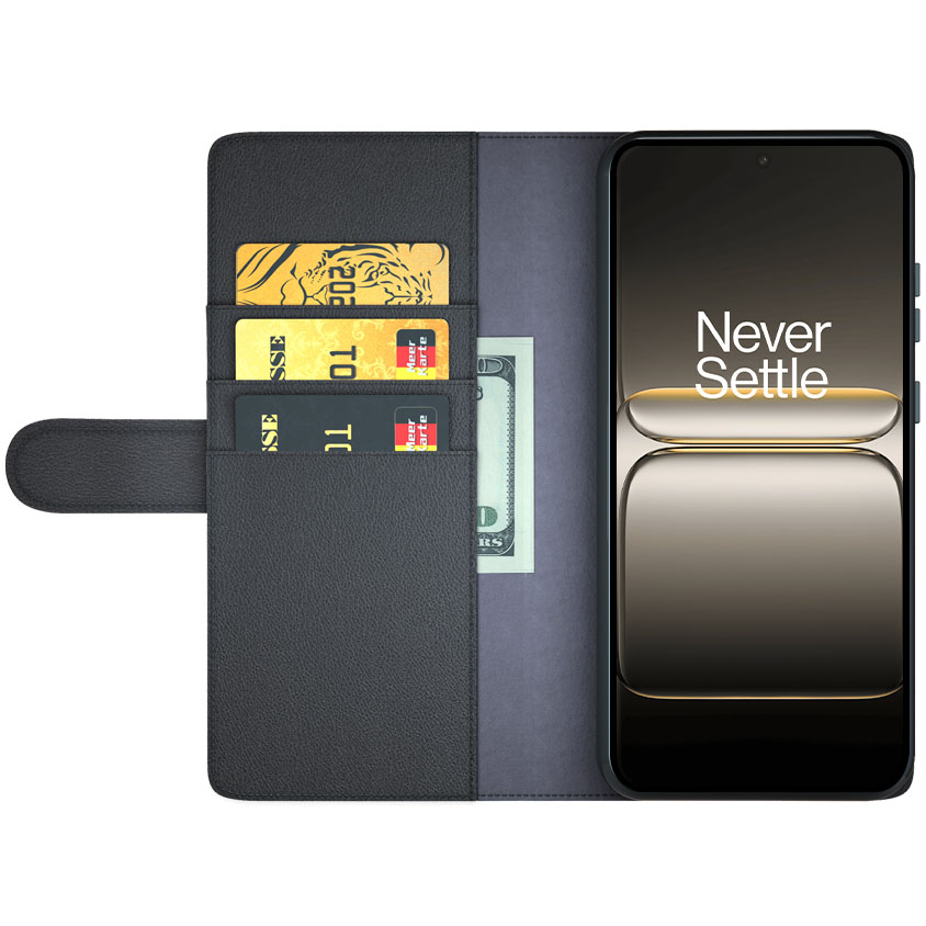 ProGuard OnePlus Nord CE5 Wallet Hoesje Echt Leder Zwart - Afbeelding 2