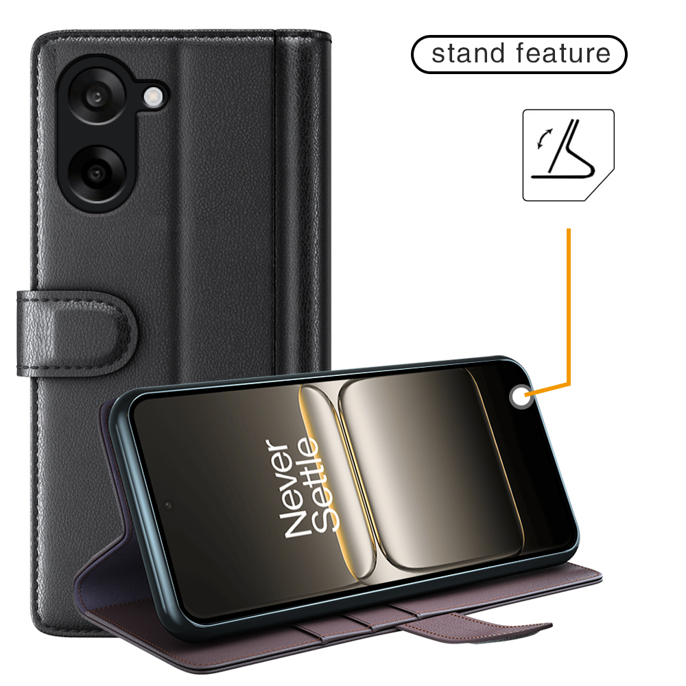 ProGuard OnePlus Nord CE5 Wallet Hoesje Echt Leder Zwart - Afbeelding 5