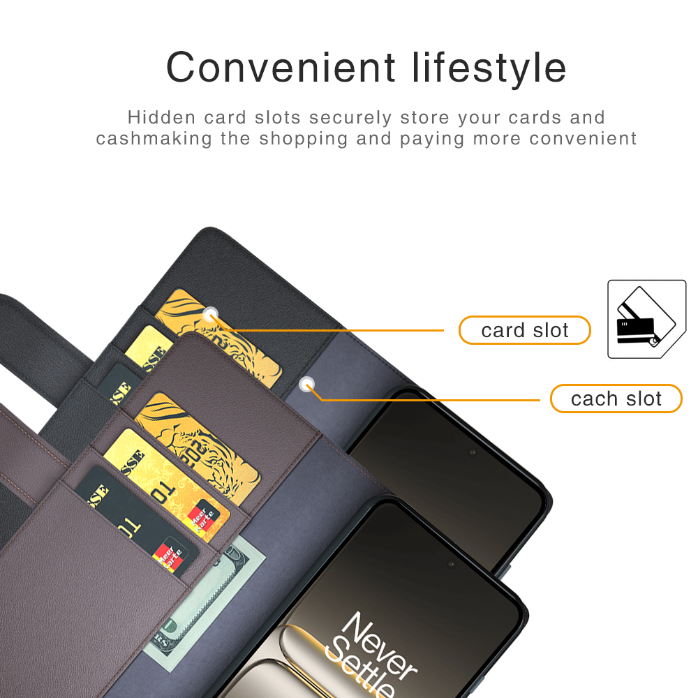 ProGuard OnePlus Nord CE5 Wallet Hoesje Echt Leder Bruin - Afbeelding 9