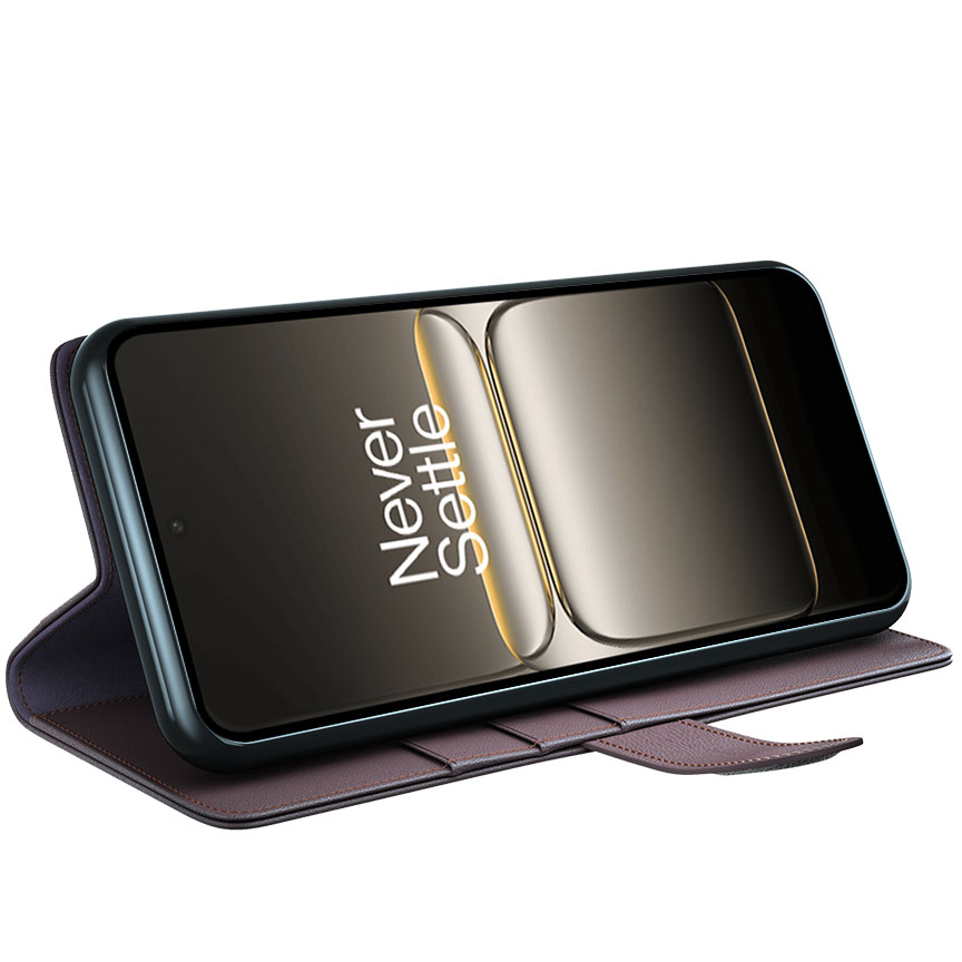 ProGuard OnePlus Nord CE5 Wallet Hoesje Echt Leder Bruin - Afbeelding 4