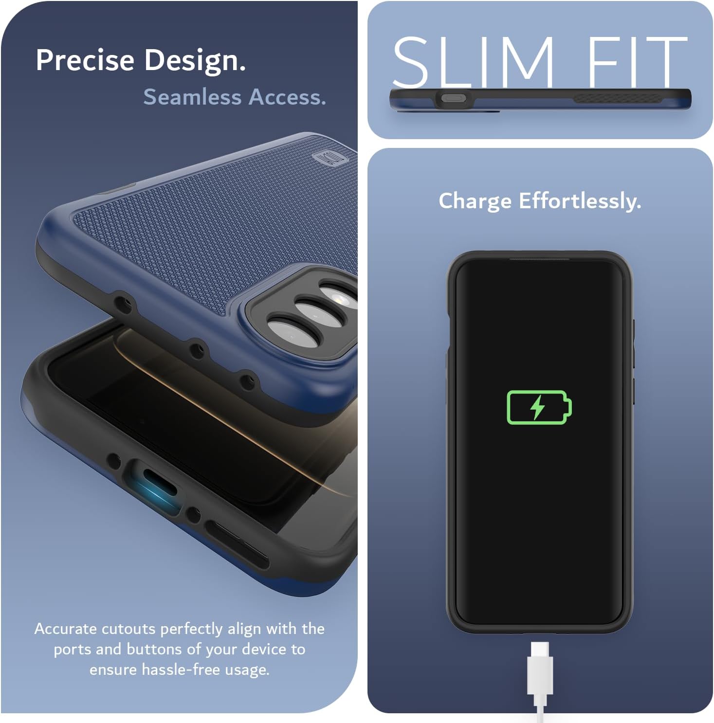 Tudia OnePlus Nord 5 hoesje Dual Layer MergeGrip Blauw - Afbeelding 2